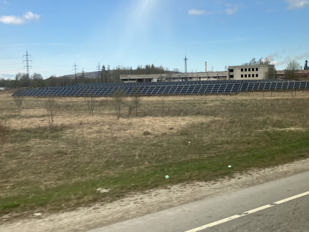 field of solar panels near Ida Viru Estonia