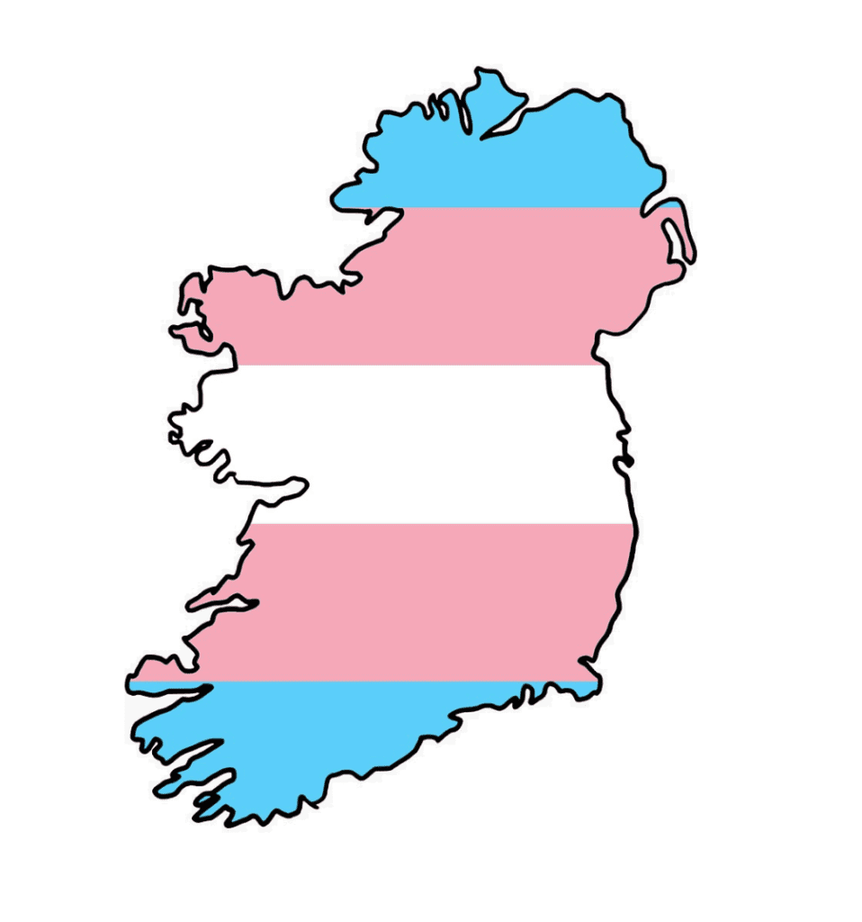 Ireland with a trans flag